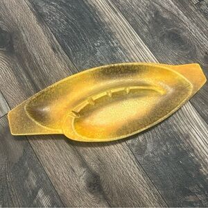 Mid Century Haeger 093 USA Ashtray Orange Drip Glaze Retro Home